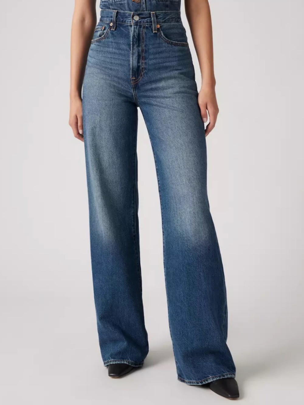 Levi's Ribcage Wide Leg No Stretch: Polar Permiter Dark Wash Size 31 x 32